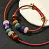 Rondelle Chakra Natural Gemstone Beads Bracelets & Necklaces Sets G-P561-01G-04-2