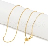 1mm Rack Plating Brass Box Chain Adjustable Slider Necklaces for Women Men MAK-L044-56G-2