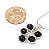 Leaf Copper Wire Wrapped Natural Black Onyx(Dyed and Heated) Beaded Pendant Necklaces NJEW-JN05218-03-3
