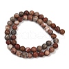Natural Dendritic Jasper Beads Strands G-F591-24-8mm-3