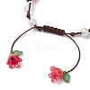 4Pcs Round Natural Quartz Crystal Braided Bead Bracelets BJEW-TA00593-5