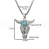 Alloy Ox Head Pendant Necklace with Stainless Steel Chains JN1135C-2