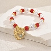Mother's Day Brass Micro Pave Cubic Zirconia Heart Charm Bracelets XO3109-3-1