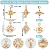 Beebeecraft 16Pcs 2 Style Brass Micro Pave Clear Cubic Zirconia Charms KK-BBC0010-97-2