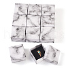 Square Marble Texture Cardboard Jewelry Ring Boxes CON-TAC0009-05A-2
