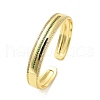 Brass Pave Green Cubic Zirconia Open Cuff Bangles for Women BJEW-M312-01C-G-1