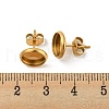Ion Plating(IP) 316 Stainless Steel Flat Round Stud Earring Settings STAS-I017-02G-01-3