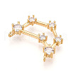 Brass Micro Pave Cubic Zirconia Pendants KK-N261-120B-G-2