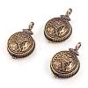 Brass Locket Pendants KK-K176-14AB-1