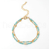 Bohemian Style Natural Amazonite Beads Double-strand Bracelets IB4334-4-1