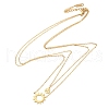304 Stainless Steel Sun and Smiling Face Pendant Double Layer Necklaces for Women NJEW-A045-14G-4