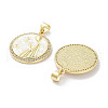 Brass Micro Pave Clear Cubic Zirconia Pendants KK-L213-010G-06-2
