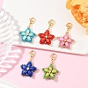 Star Handmade Glass Seed Beaded & Synthetic Imperial Jasper Dyed Beads Pendant Decorations HJEW-MZ00268-1