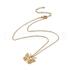 Initial Letter with Butterfly Pendant Necklace NJEW-C026-01G-X-2