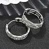 Brass Clear Cubic Zirconia Rectangle Hoop Earrings EJEW-D320-06P-2