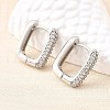 Brass Micro Pave Clear Cubic Zirconia Hoop Earrings EJEW-Z121-10P-2