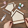 SUPERFINDINGS 2Pcs 2 Styles House Shaped Wood Embroidery Display Card Holders ODIS-FH0001-19-3