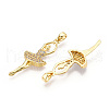 Brass Micro Pave Cubic Zirconia Pendants ZIRC-T016-04G-2