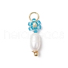 Glass Seed Beaded  Flower Pendants PALLOY-MZ00679-4