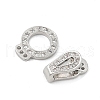 Brass Micro Pave Clear Cubic Zirconia Fold Over Clasps KK-P299-07P-2