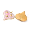 304 Stainless Steel Enamel Pendants STAS-U061-41G-01-2