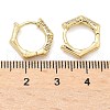 Pentagon Brass Micro Pave Clear Cubic Zirconia Hoop Earrings EJEW-Z102-04G-5