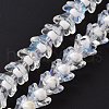 Electroplate Transparent Glass Beads Strands LAMP-H061-01D-01-3