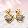 Brass Micro Pave Clear Cubic Zirconia Dangle Earrings EJEW-D322-01G-1
