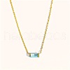 Birthstone Style Brass Cubic Zirconia Baguette Pendant Necklaces for Women FS-WGDF12C-03-1