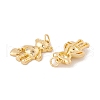 Brass Micro Pave Clear Cubic Zirconia Pendants KK-G415-26G-3