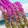 Spray Painted Crackle Glass Beads Strands DGLA-C002-10mm-04-2