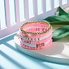 6Pcs 6 Style Handmade Polymer Clay Heishi Beads Stretch Bracelets Set BJEW-JB07514-2