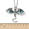 Alloy Enamel Dragon Pendant Necklaces NJEW-V005-01AS-01-3