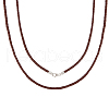 Beebeecraft 2Pcs Braided Round Leather Cord Necklace Making NJEW-BBC0001-19B-02-1
