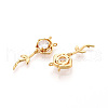 Brass Micro Pave Cubic Zirconia Pendants KK-N263-03G-2