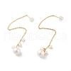 Round Natural Pearl Stud Earrings for Women EJEW-E303-04G-1