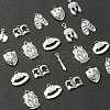 80Pcs 8 Styles Tibetan Style Alloy Pendants TIBEP-CJ0003-32-8