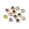 Brass Micro Pave Cubic Zirconia Beads KK-I276-46G-1