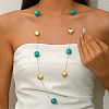 Cube Acrylic & Iron Flat Round Link Chain Long Necklaces for Women SF2895-1-1