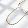 Ion Plating(IP) 304 Stainless Steel Round Snake Chain Necklace for Women NJEW-G097-01G-1