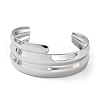 304 Stainless Steel Cuff Bangles for Women BJEW-Z078-19P-2
