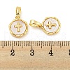 Brass Pave Shell Charms KK-G490-35G-3