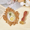 Brass Wax Seal Stamp with Wood Handle AJEW-WH0412-0268-4