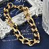 304 Stainless Steel Cuban Link Chain Bracelets for Women Men BJEW-F488-31G-3