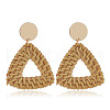 Alloy Rattan Woven Dangle Stud Earrings FS-WGA068A-05-2