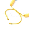 MIYUKI Glass Seed Rectangle Charm Bracelet BJEW-MZ00037-05-3