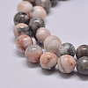 Natural Pink Zebra Jasper Beads Strands X-G-P231-01-8mm-1