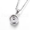 Flat Round Pendant Necklaces NJEW-O108-27P-2