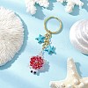 Glass and Synthetic Turquoise Turtle keychains KEYC-MZ00040-03-1