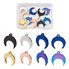 12Pcs 6 Colors Stainless Steel Pendants STAS-TA0001-34-7